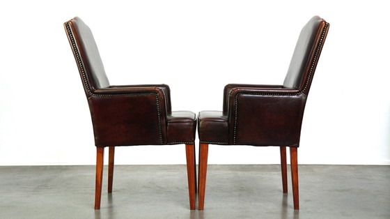 Image 1 of 4 x Sheep leather dining chair with low armrests