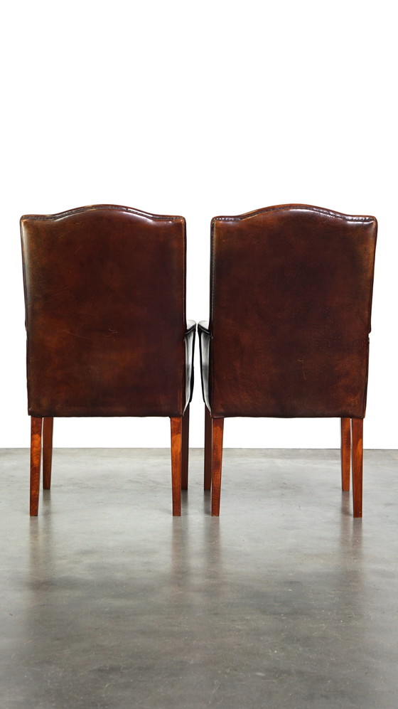 Image 1 of 4 x Sheep leather dining chair with low armrests