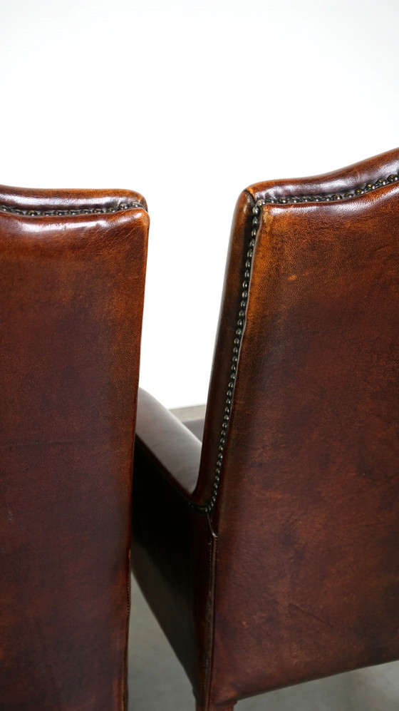 Image 1 of 4 x Sheep leather dining chair with low armrests