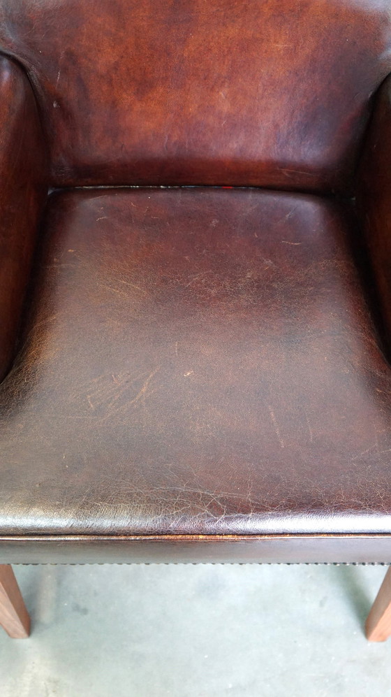 Image 1 of 4 x Sheep leather dining chair with low armrests