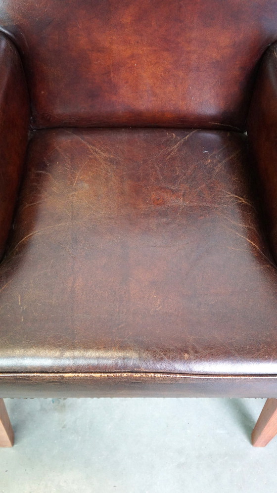 Image 1 of 4 x Sheep leather dining chair with low armrests