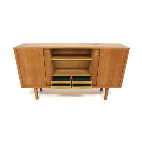 Image 1 of Scandinavian vintage sideboard in teak and beech by Borgeryds Möbelfabrik, Sweden 1960
