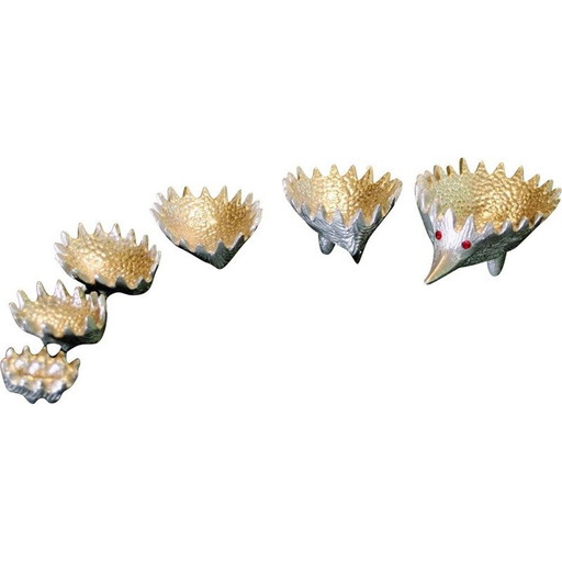 Vintage nesting ashtrays by Walter Bosse for Herta-Baller, 1950