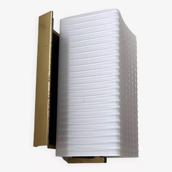 Image 1 of Lampada da parete vintage, opalino e ottone, Francia 1950