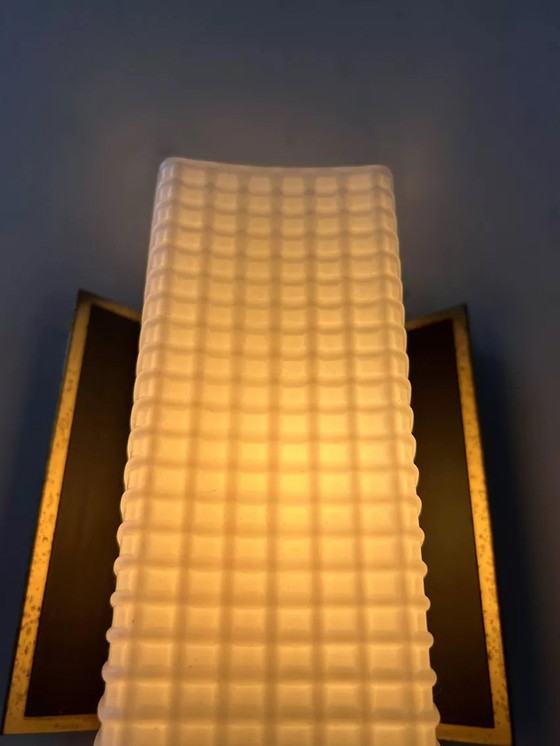 Image 1 of Lampada da parete vintage, opalino e ottone, Francia 1950