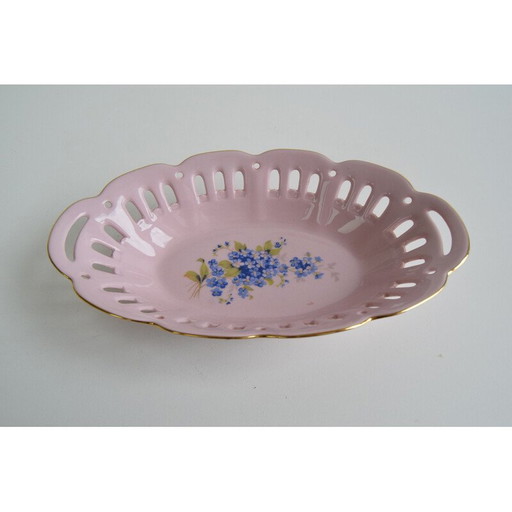 Vintage pink porcelain bowl by Pirken Hammer, Czechoslovakia 1980