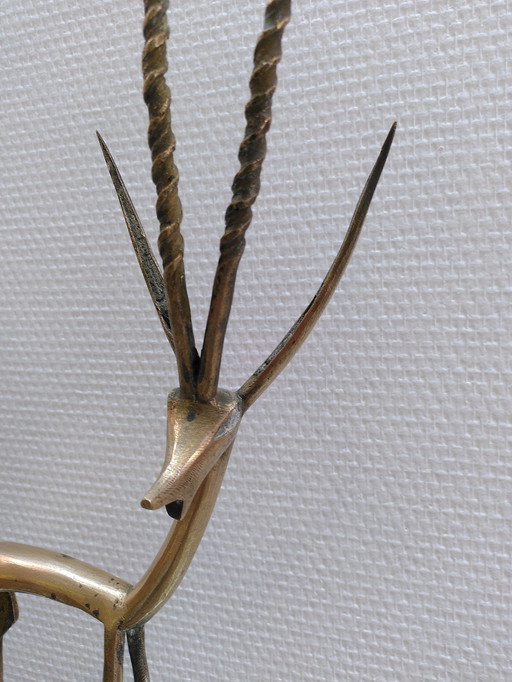 Large Brass Gazelle Couple