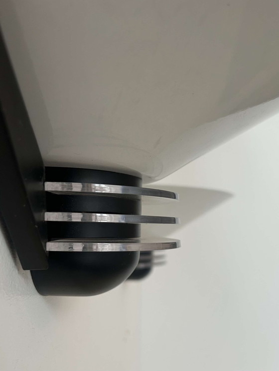 Image 1 of Coppia di applique vintage, metallo laccato bianco, Francia 1980