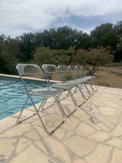 6x Castelli Plia folding chair Giancarlo Piretti