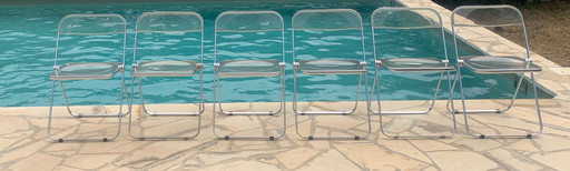 6x Castelli Plia folding chair Giancarlo Piretti