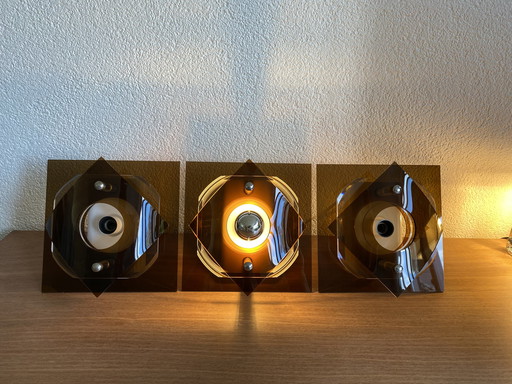 3x Herda wall lamps