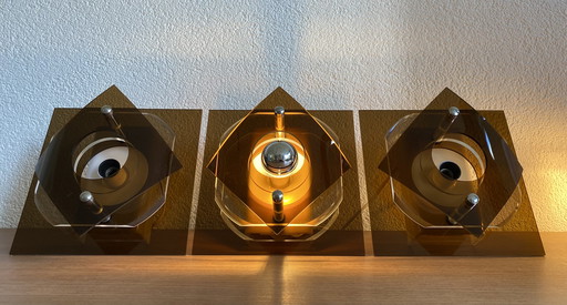 3x Herda wall lamps