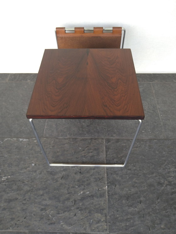 Image 1 of Table d'appoint design Brabantia avec porte-revues en cuir