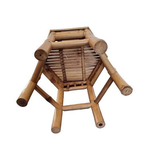 Image 1 of Tavolino vintage in bambù e rattan, anni '80