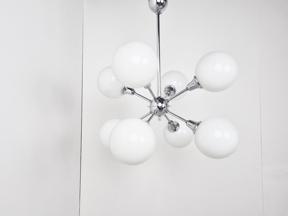 Image 1 of Vintage opaline sputnik chandelier