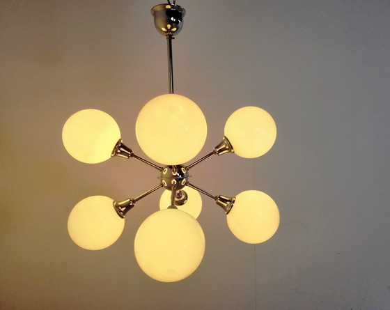 Image 1 of Vintage opaline sputnik chandelier