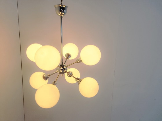 Image 1 of Vintage opaline sputnik chandelier
