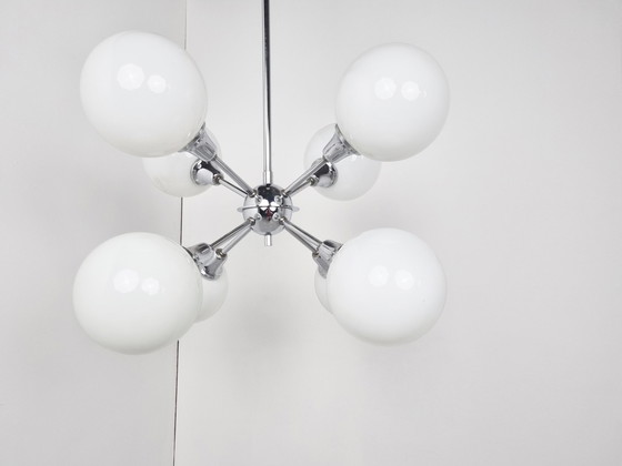 Image 1 of Vintage opaline sputnik chandelier