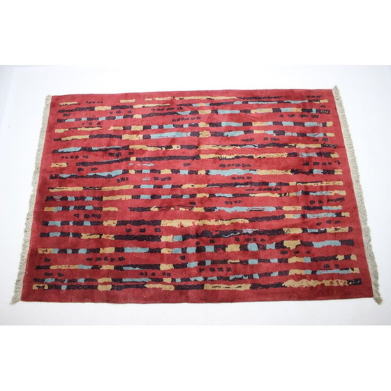 Image 1 of Vintage abstract wool rug, Czechoslovakia 1940