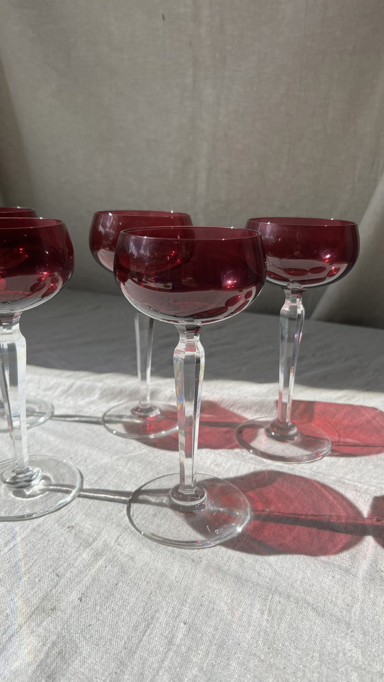 Image 1 of 5x burgundy red fall st lambert glasses