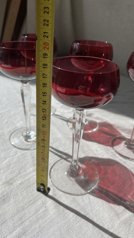 Image 1 of 5x burgundy red fall st lambert glasses