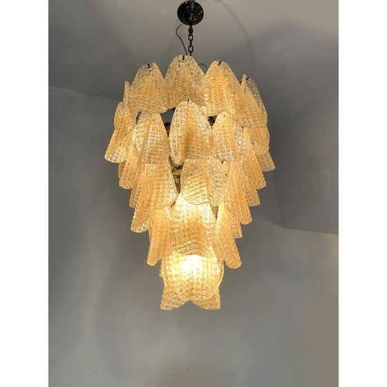 Image 1 of Contemporary "Rondine" Murano Glass Gold Cascade Sputnik Chandelier