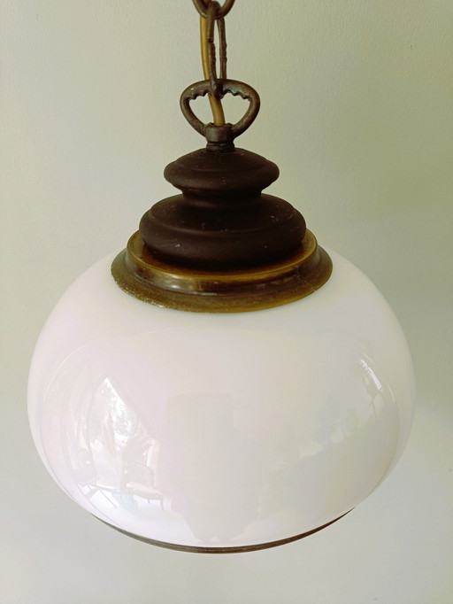 White Opaline hanging lamp