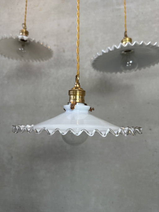 5X lampes à collier en opaline