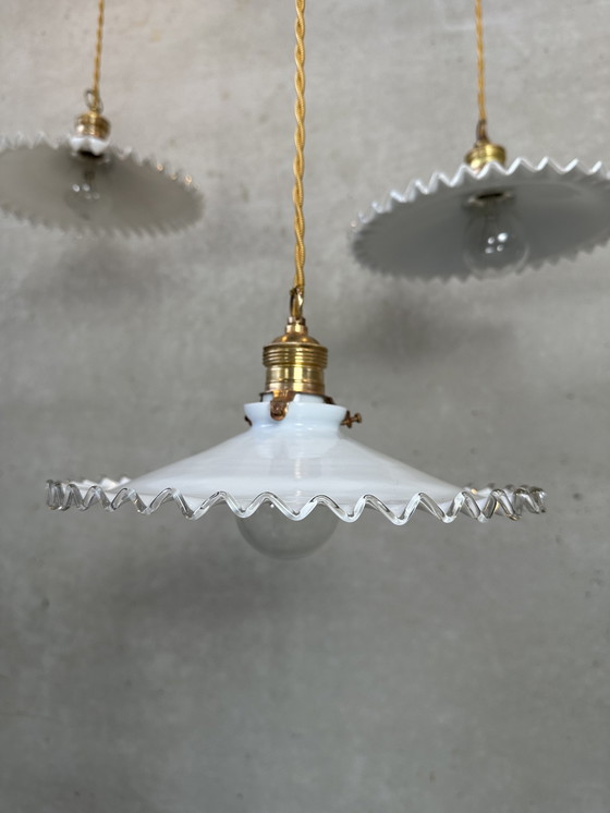 Image 1 of 5X Opaline Collared Lamps