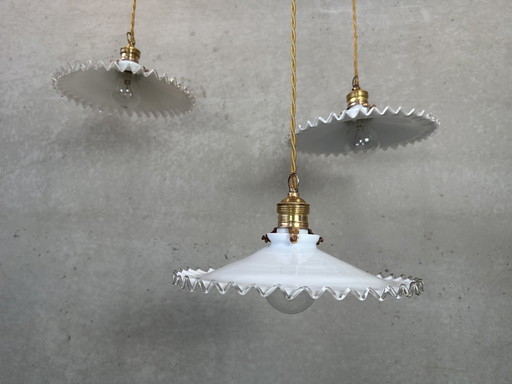 5X lampes à collier en opaline