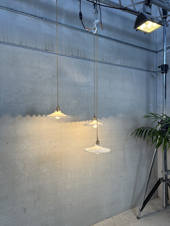 Image 1 of 5X Opaline Collared Lamps