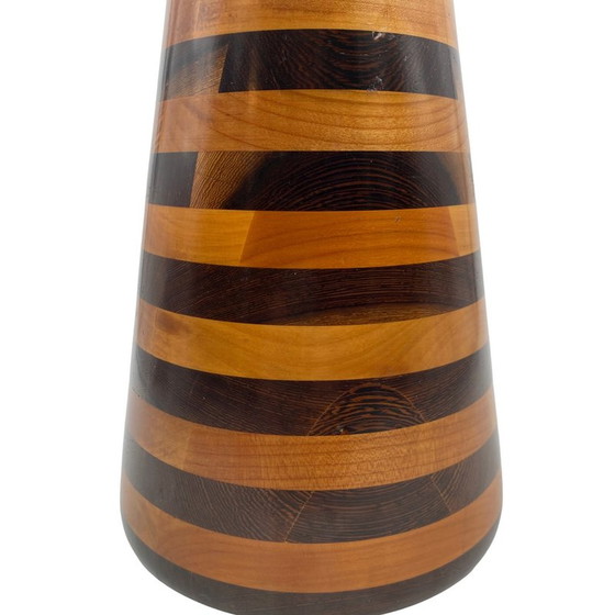 Image 1 of Vintage conical wood sculpture by Salmistraro, Italy 1970s