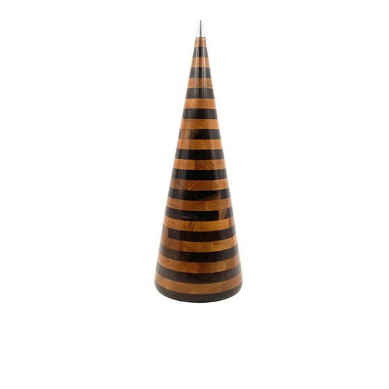 Image 1 of Vintage conical wood sculpture by Salmistraro, Italy 1970s