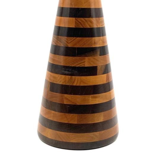 Image 1 of Vintage conical wood sculpture by Salmistraro, Italy 1970s