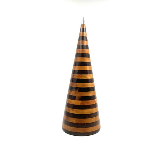 Image 1 of Vintage conical wood sculpture by Salmistraro, Italy 1970s