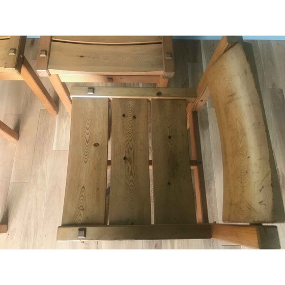 Image 1 of Set di 4 sedie vintage in pino "Trybo" di Edvin Helseth, Norvegia 1960