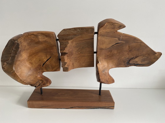 Image 1 of Wooden sculpture of a pig