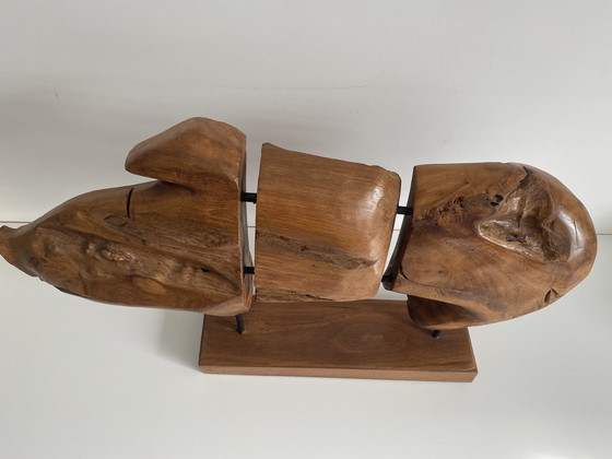 Image 1 of Wooden sculpture of a pig