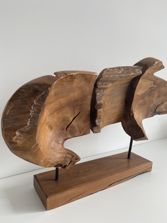 Image 1 of Wooden sculpture of a pig