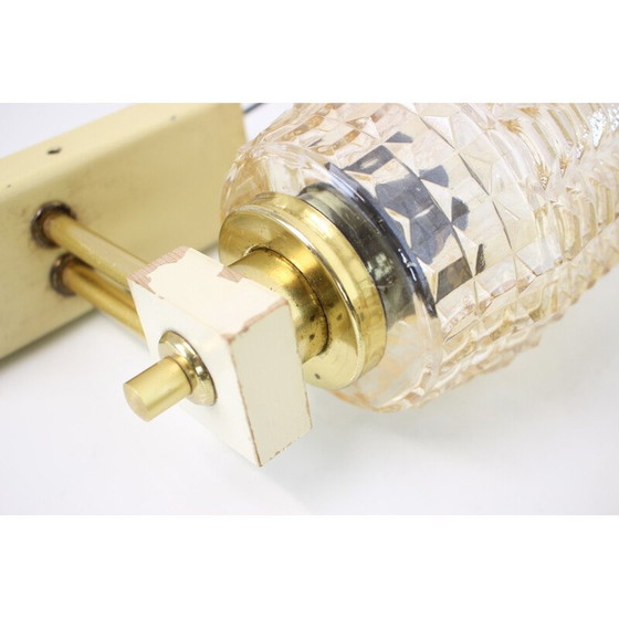 Image 1 of Pair of vintage wall lamps with glass shades, Czechoslovakia 1970s