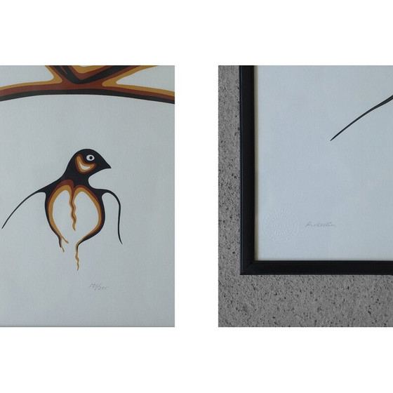 Image 1 of Vintage acrylic painting by Saul Mamakeesick, 1980