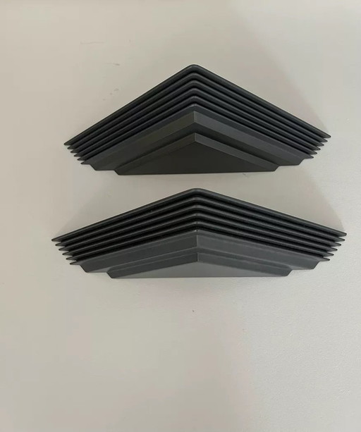 2 lampade da parete geometriche vintage, Francia 1980