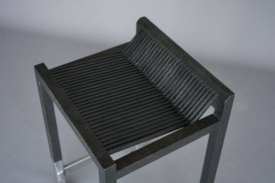 Image 1 of Slatted Wood Drawing Stool By Ruud Jan Kokke, 1980S