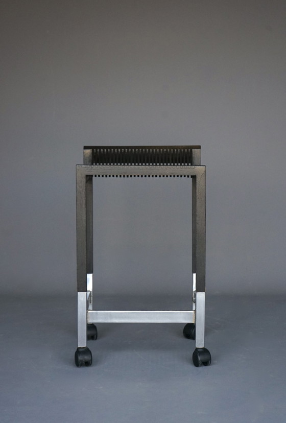 Image 1 of Slatted Wood Drawing Stool By Ruud Jan Kokke, 1980S