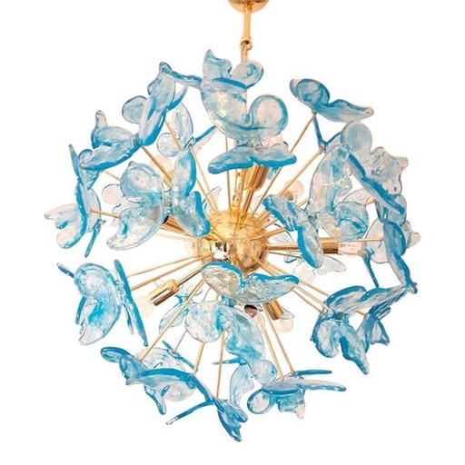 Contemporary Italian Handmade Butterfly Chandelier Sputnik Murano Glass