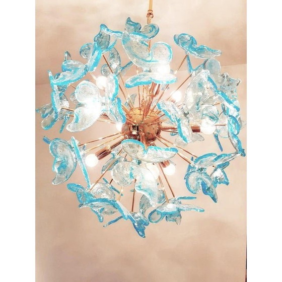 Image 1 of Contemporary Italian Handmade Butterfly Chandelier Sputnik Murano Glass