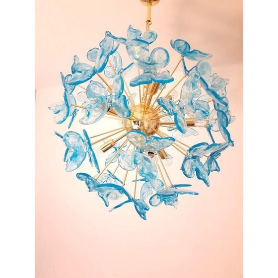 Image 1 of Contemporary Italian Handmade Butterfly Chandelier Sputnik Murano Glass