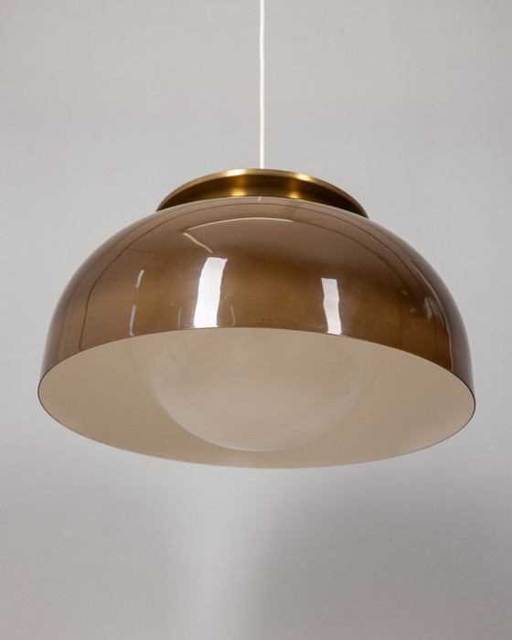 Image 1 of Lampadario vintage anni '70 in plastica marrone