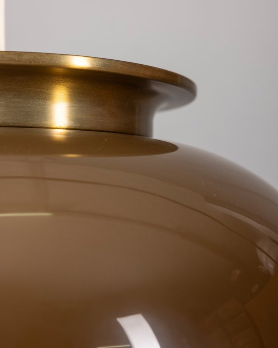 Image 1 of Lampadario vintage anni '70 in plastica marrone