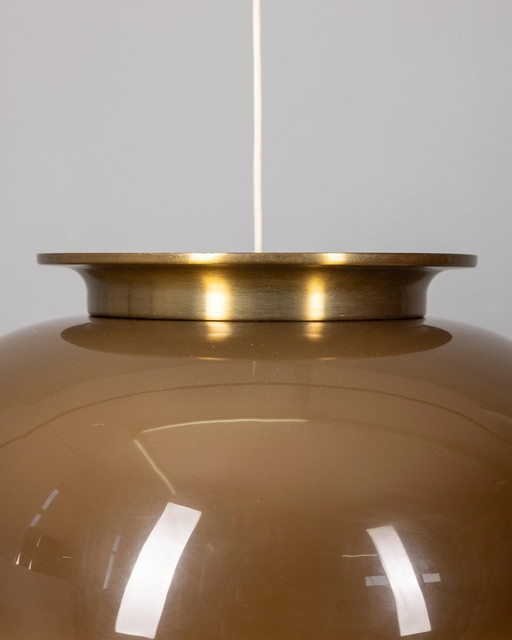 Vintage 70S Chandelier In Brown Plastic